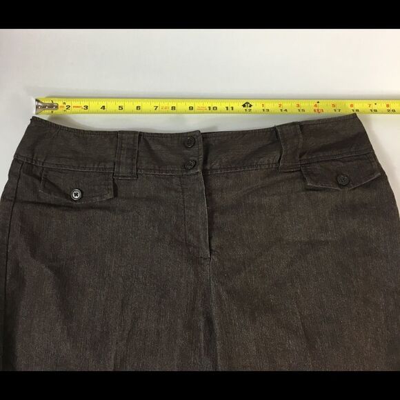 Larry Levine‎ Stretch Brown Jeans with Cuff Hem - Picture 7 of 7